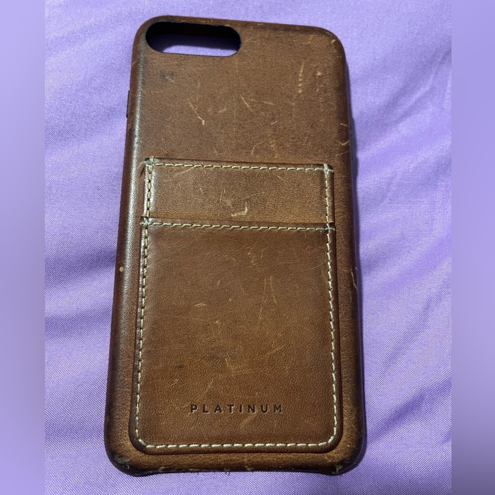 iphone 8 leather brown phone case